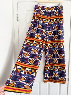 Stella Jean Printed Wide Leg Pants, size 46IT (fits like a size 8 ish